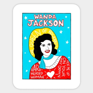 Wanda Jackson Rockabilly Folk Art Sticker